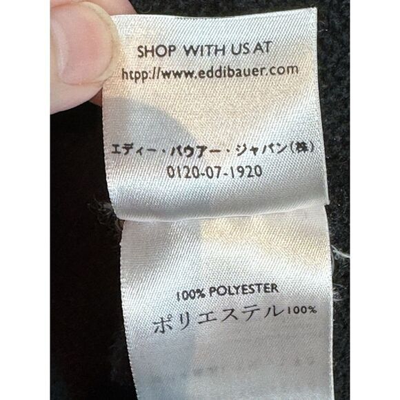 Eddie Bauer Womens 1/4 Snap Fleece Sweatshirt Pullover Jacket Black Size XL Fall - Picture 5 of 5